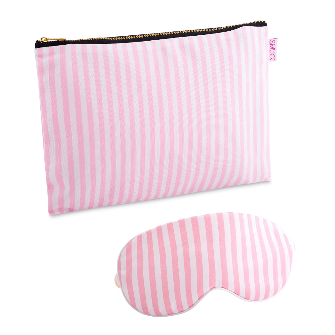 Satin Sleep Mask & Accessories Bag Set - Candy Shop Print