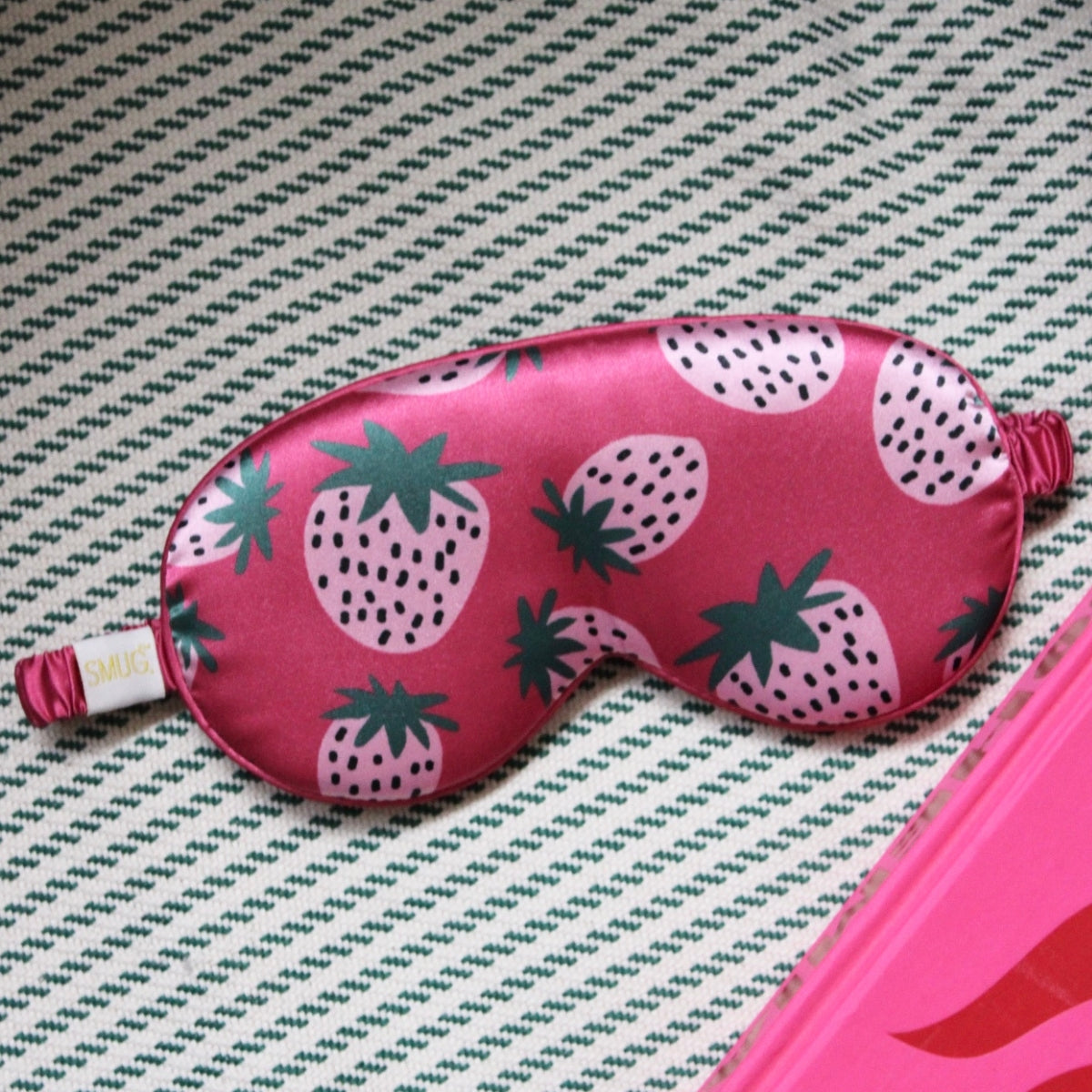Cloud Padded Satin Sleep Mask - Strawberry Dreams Print