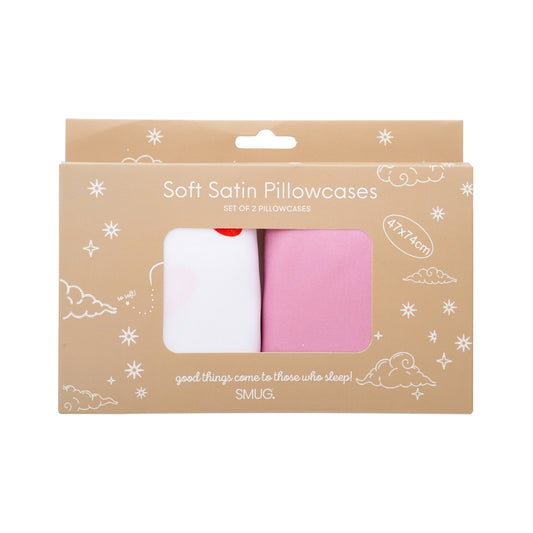 Soft Satin Pillowcase Set, Loveheart