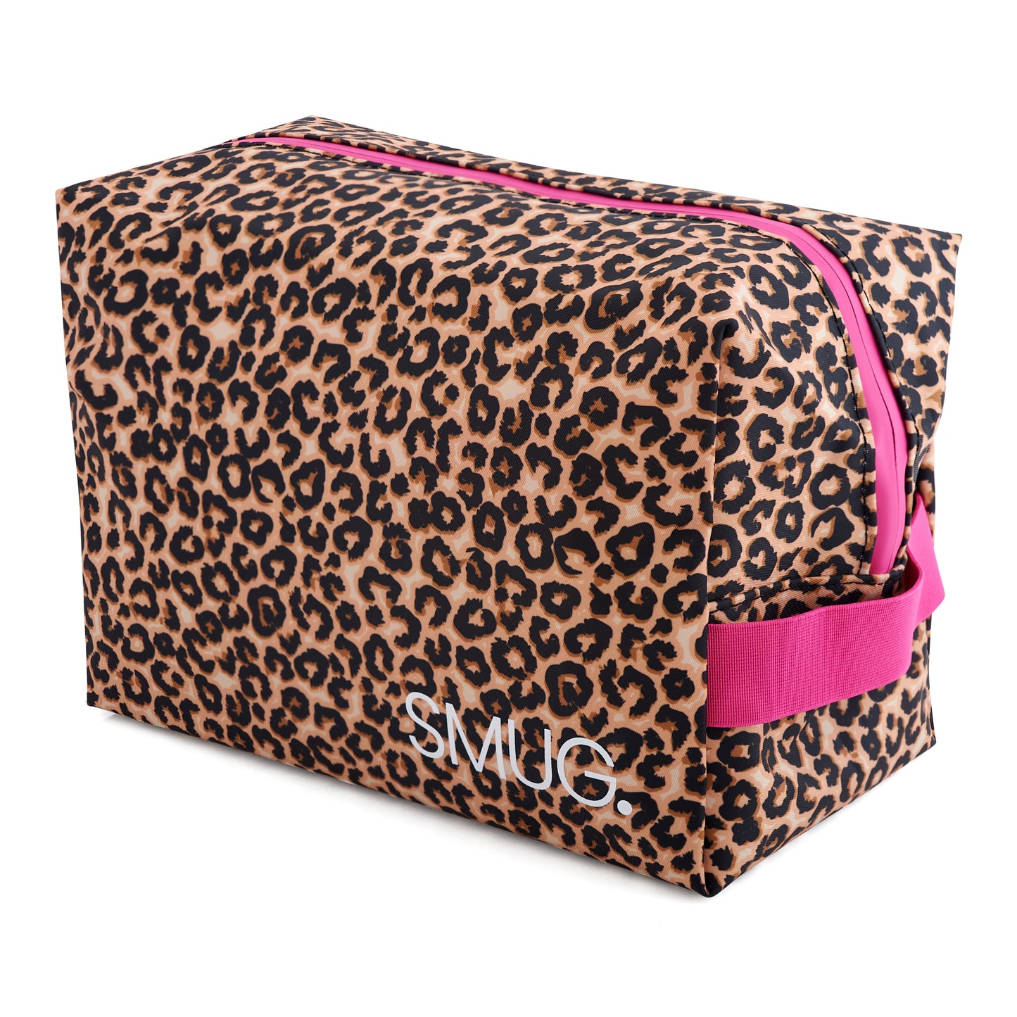 Contoured & Satin Sleep Mask Double Pack & Wash Bag Set- Leopard