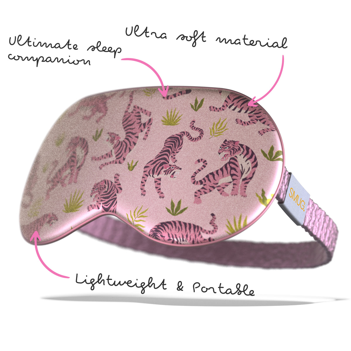 Satin Sleep Masks Pink Tiger SMUG.