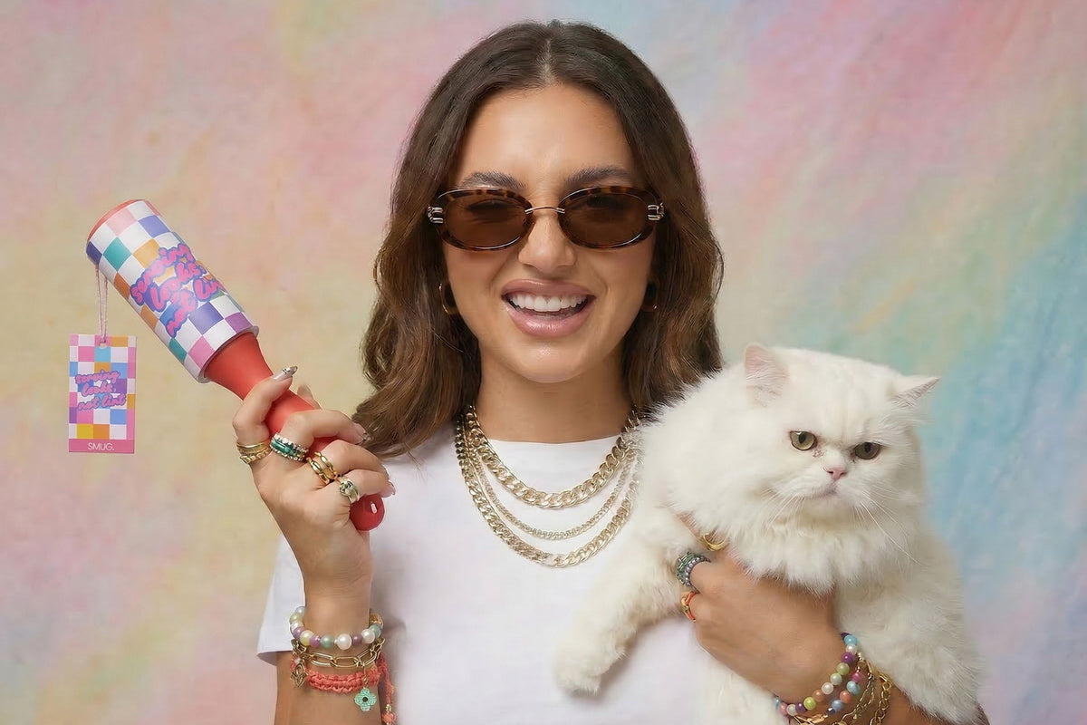Woman holding lint roller