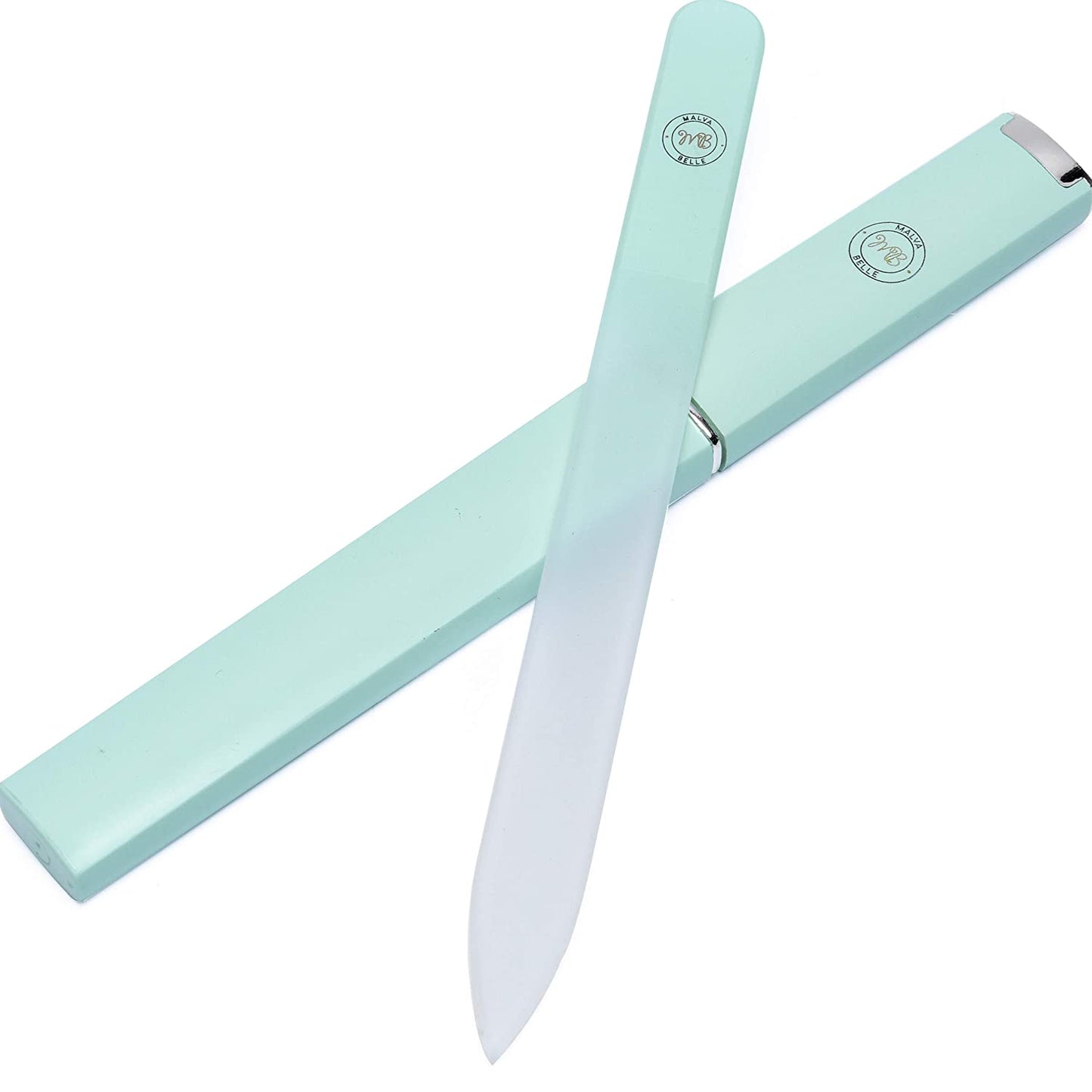 Crystal Glass Nail File with Protective Case - Mint, 3mm