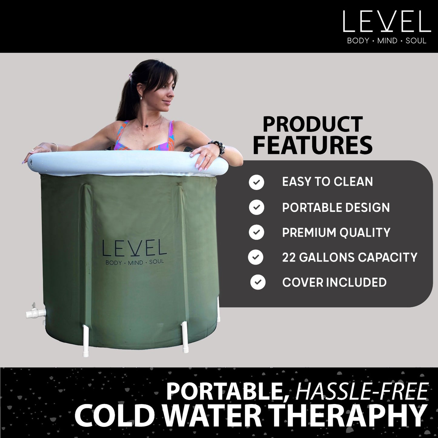 Portable Ice Bath & Fitness Kit - Green