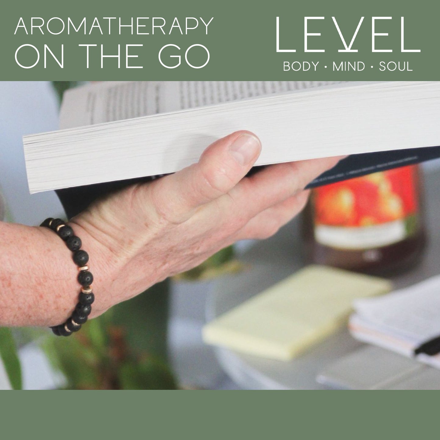 Lava Bead Aromatherapy Bracelet with Essential Oil - Centre