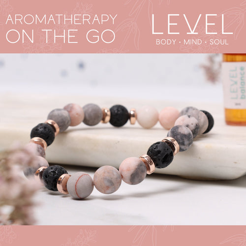 Lava Bead Aromatherapy Bracelet with Essential Oil - Happiness