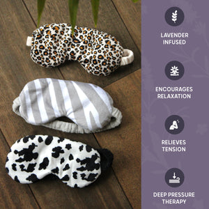 Lavender Deep Pressure Therapy Eye Mask - Cow Print