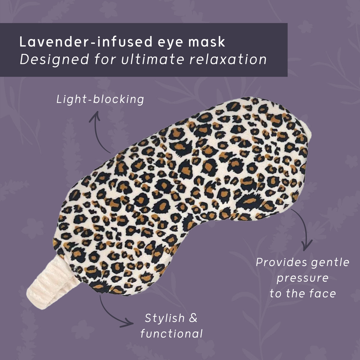 Leopard Eye Mask Lavender Deep Pressure Therapy Eye Mask | Leopard Print | SMUG
