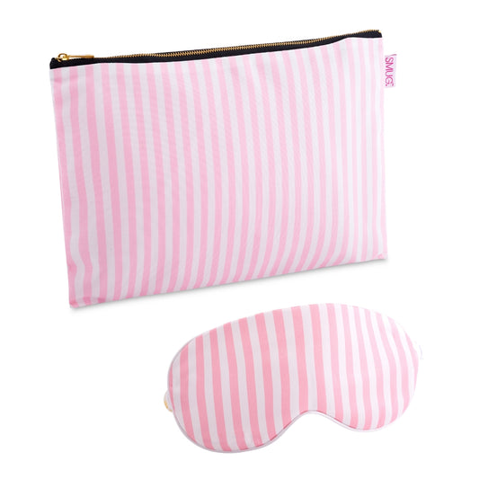 Satin Sleep Mask & Accessories Bag Set - Candy Shop Print
