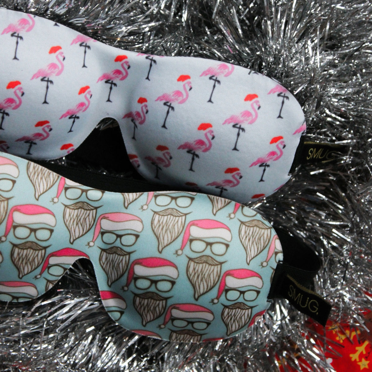 Contoured 3D Blackout Sleep Mask - Flamingo Martini Print