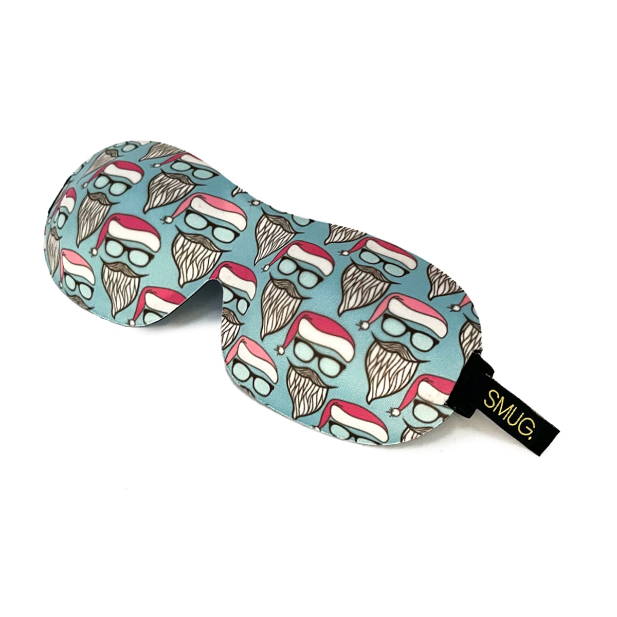 Contoured 3D Blackout Sleep Mask - Hipster Santa Print