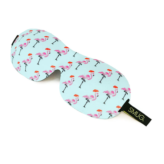 Contoured 3D Blackout Sleep Mask - Flamingo Martini Print