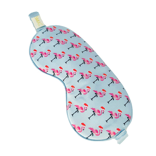 Satin Sleep Mask - Flamingo Martini Print