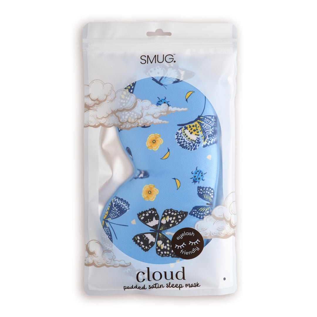 Cloud Padded Satin Sleep Mask - Butterflies