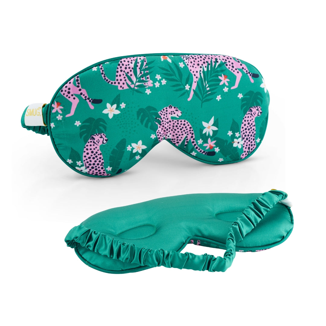 Cloud Padded Satin Sleep Mask - Cheetah Print