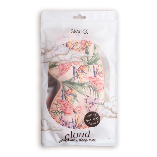 Cloud Padded Satin Sleep Mask - Flamingo Paradise