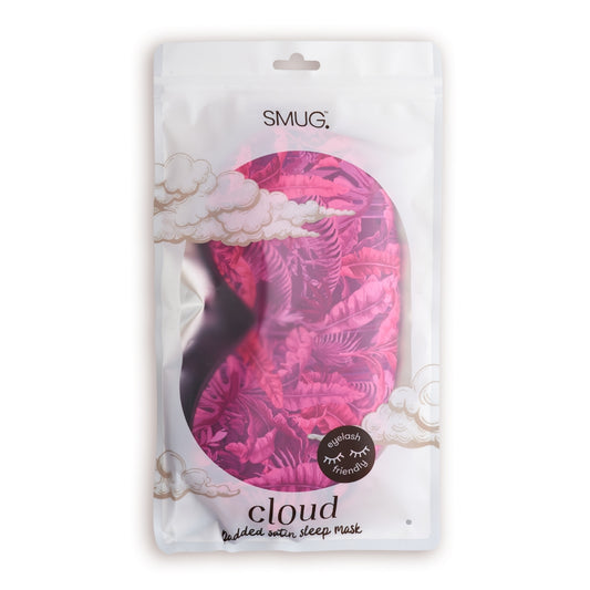 Cloud Padded Satin Sleep Mask - Pink Fern