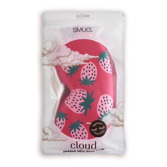 Cloud Padded Satin Sleep Mask - Strawberry Dreams