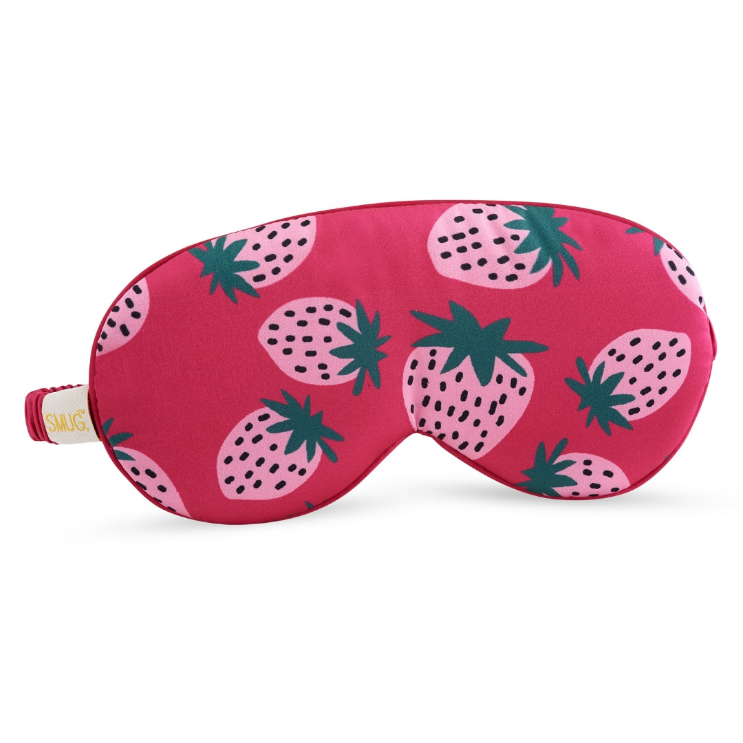 Cloud Padded Satin Sleep Mask - Strawberry Dreams