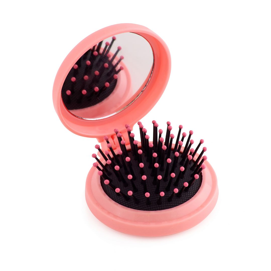 Compact Hair Brush & Mirror