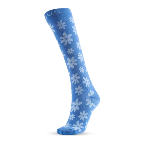 Compression Socks, Blue Flowers