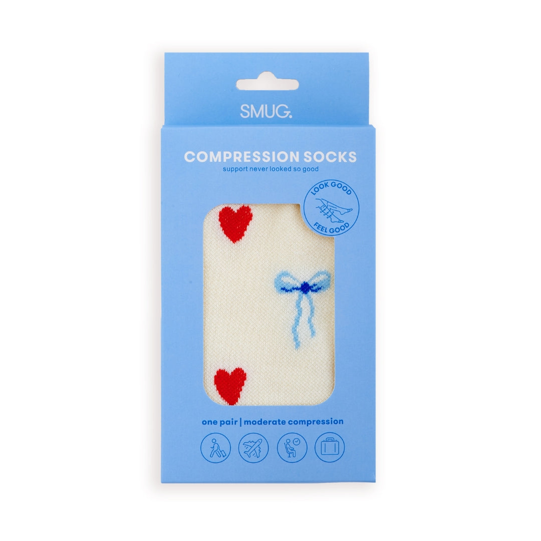 Compression Socks, Bows & Hearts