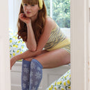 Compression Socks, Blue Flowers