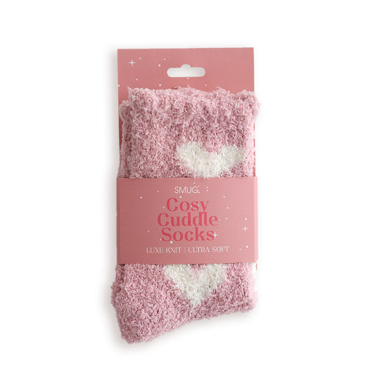 Cosy Cuddle Socks, White Hearts