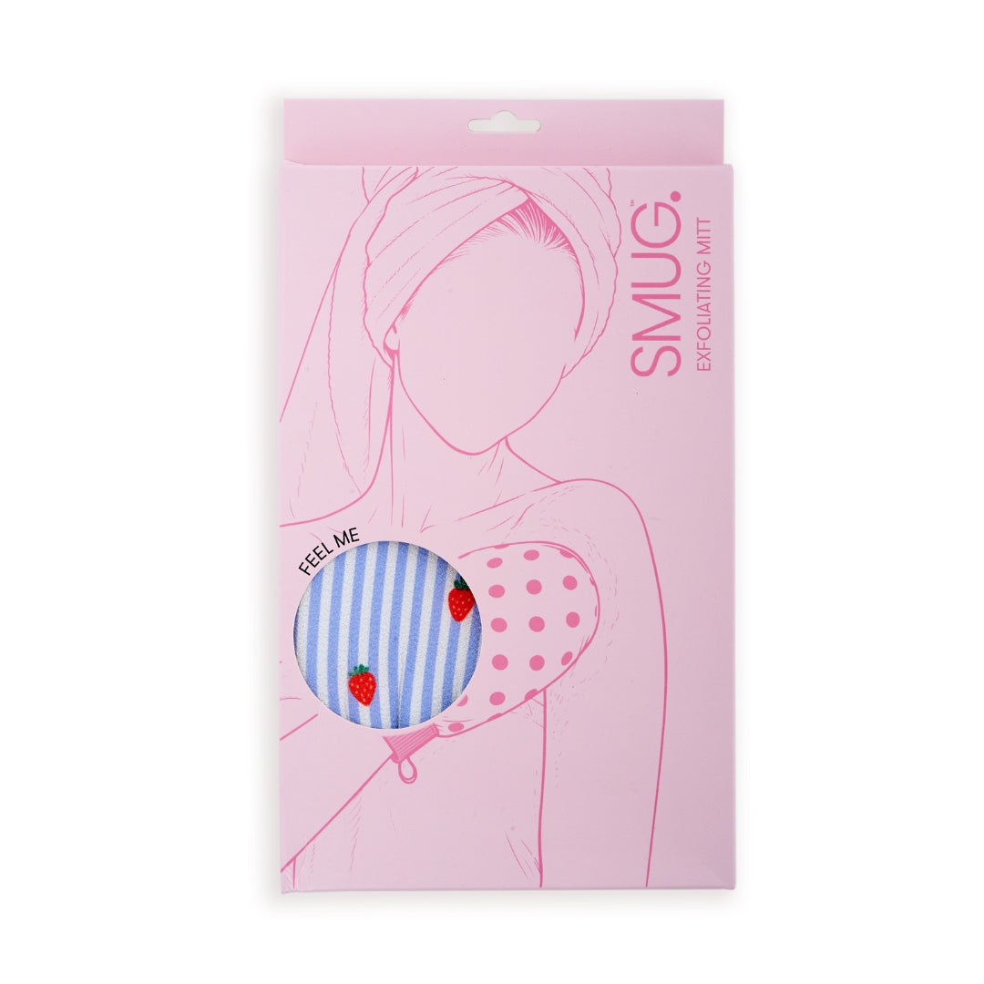 Exfoliating Mitt, Strawberry Stripe