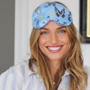 Cloud Padded Satin Sleep Mask - Butterflies Print