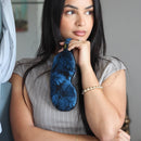 Cloud Padded Satin Sleep Mask - Palm Noir Print
