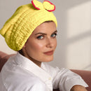 Microfibre Hair Towel Cap, Yellow