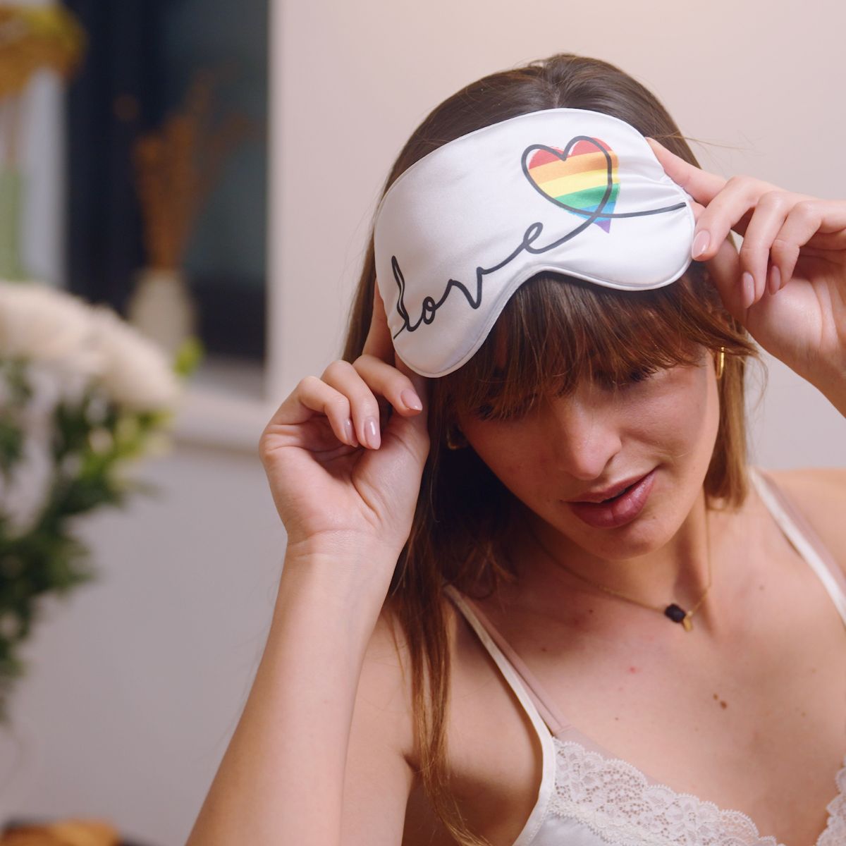 Satin Sleep Mask - Pride Love Print