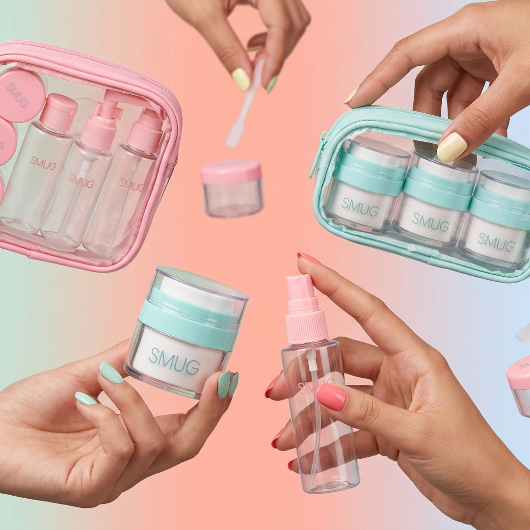Travel Bottle 9-Piece Set - Pink