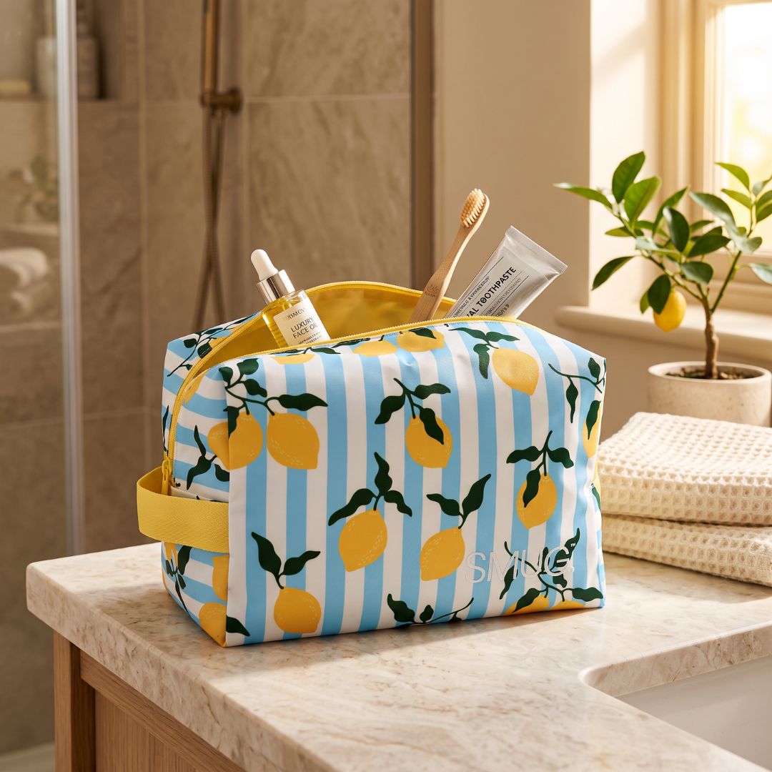 Wash Bag - Lemon Stripe