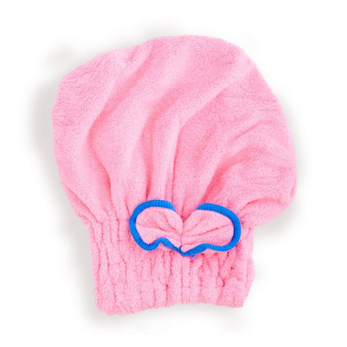 Microfibre Hair Towel Cap, Pale Pink