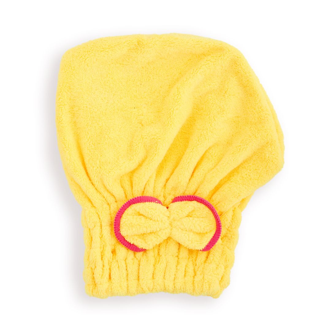 Microfibre Hair Towel Cap, Yellow