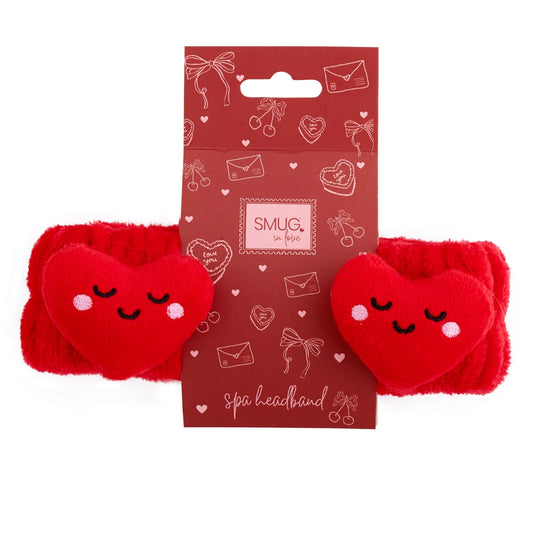 Novelty Spa Headband - Red Hearts