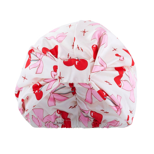Satin Sleep Turban, Pink Bows