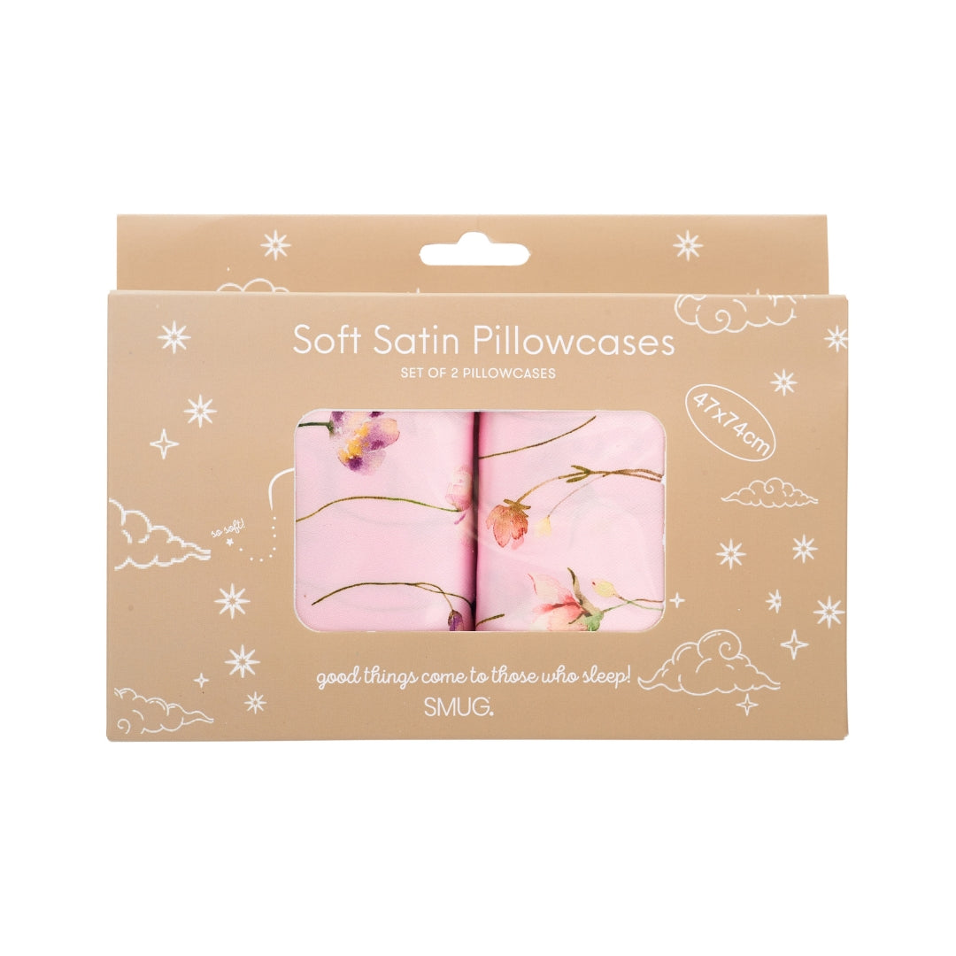 Soft Satin Pillowcase Set, Blush Meadow