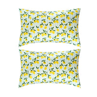Soft Satin Pillowcase Set, Lemon Stripe