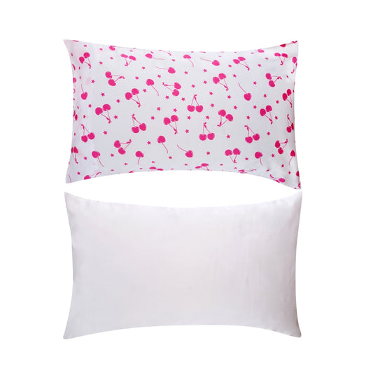Soft Satin Pillowcase Set, Starlit Cherry