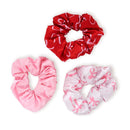 Cloud Satin Hair Scrunchie Set (set of 3) - Pink Bows