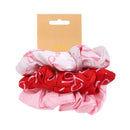 Cloud Satin Hair Scrunchie Set (set of 3) - Pink Bows