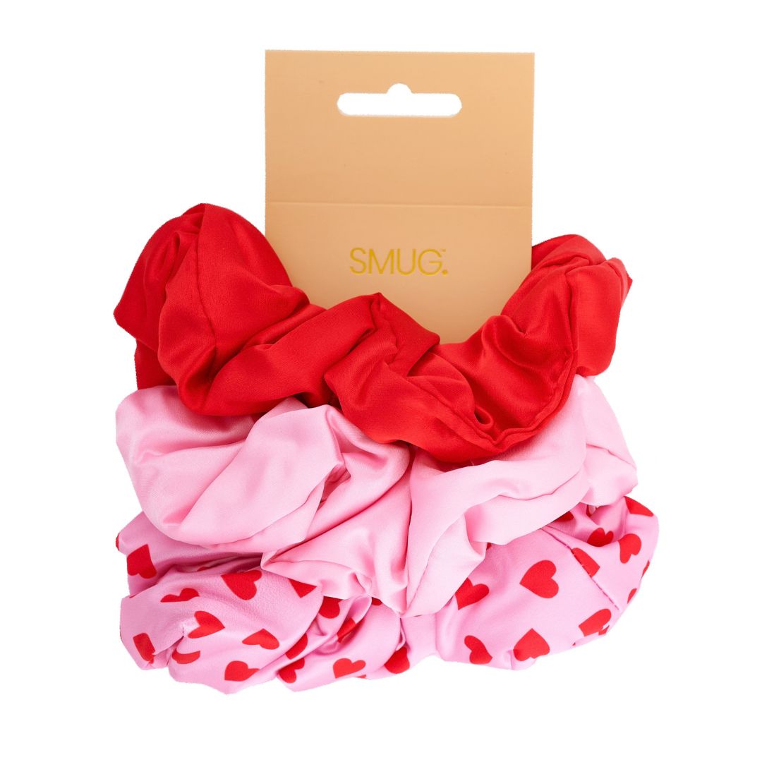 Cloud Satin Hair Scrunchie Set (set of 3) - Sweetheart