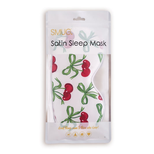 Satin Sleep Mask - White Cherries