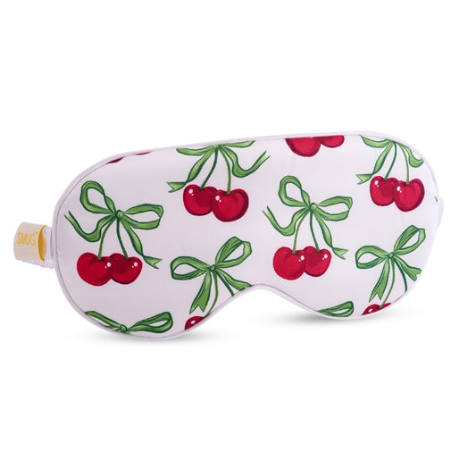 Satin Sleep Mask - White Cherries