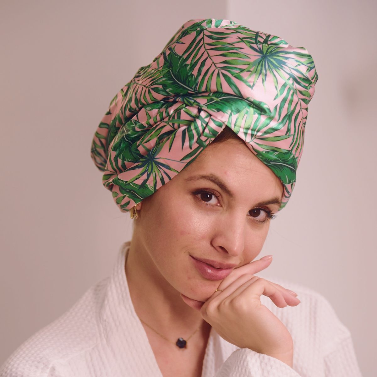 Reversible Quick Dry Hair Turban - Palm Print