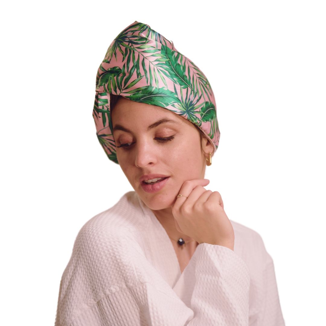Reversible Quick Dry Hair Turban - Palm Print