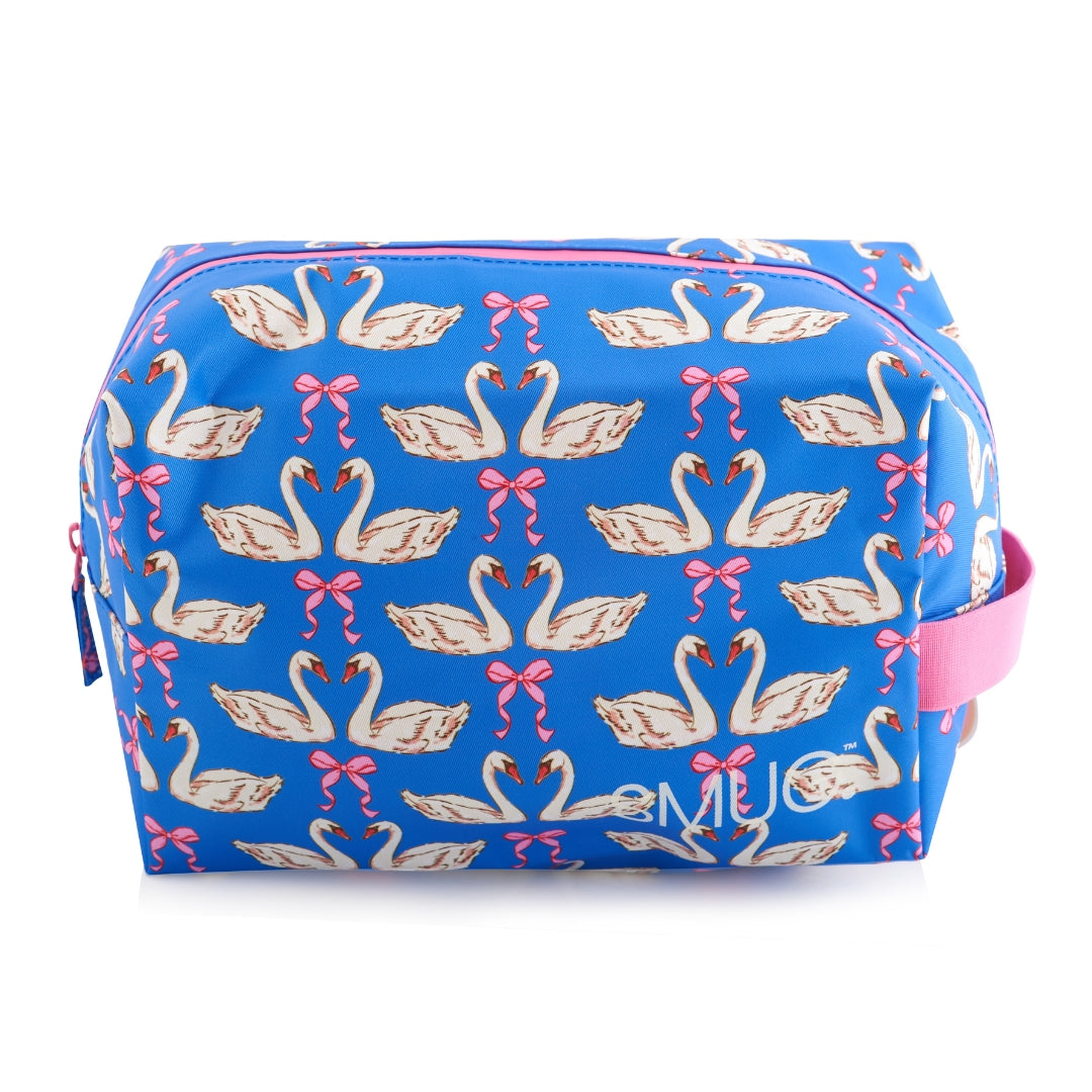Wash Bag - Swans & Bows Print